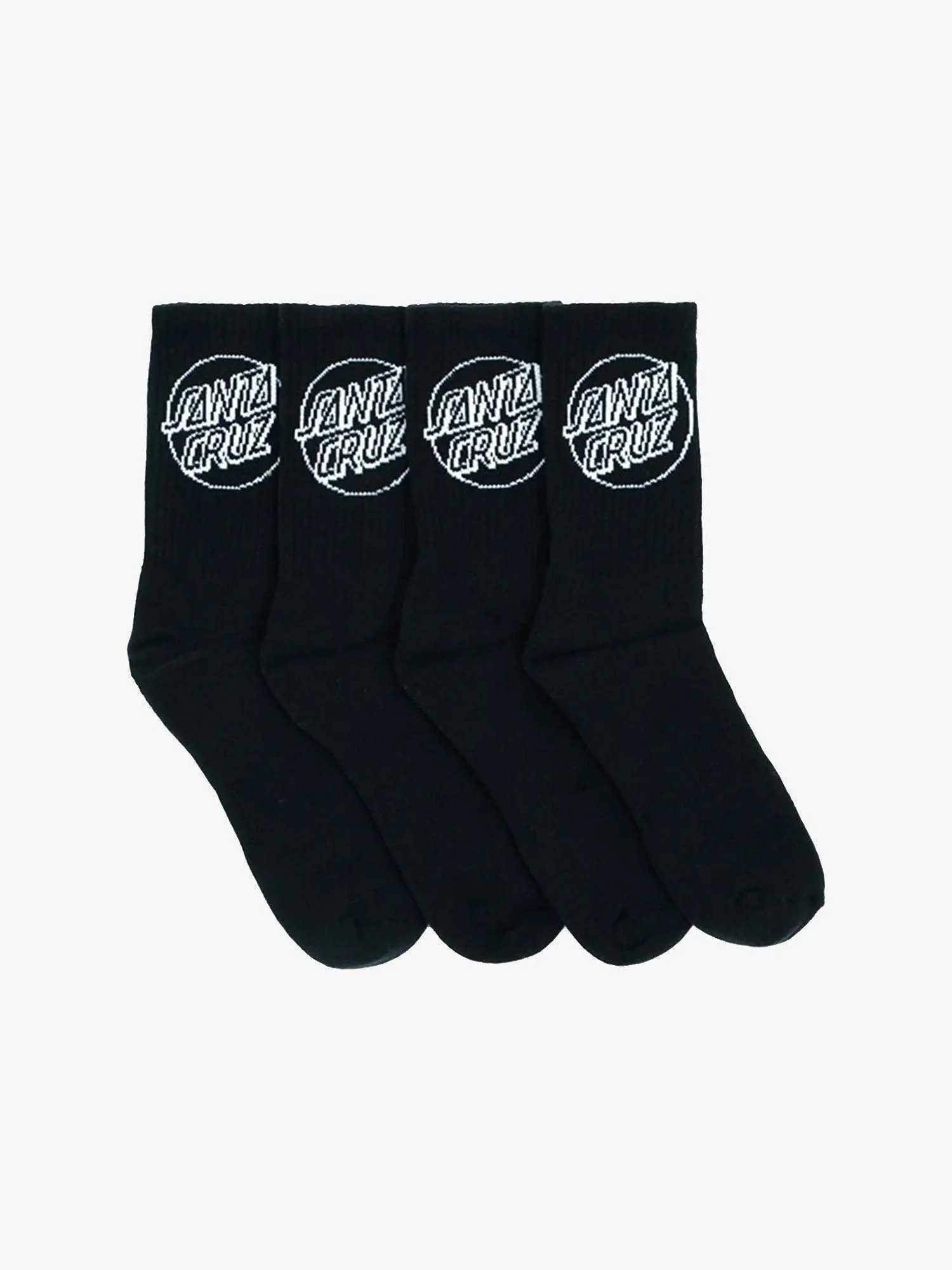 Santa Cruz Opus Dot 4 Pack Socks - Black