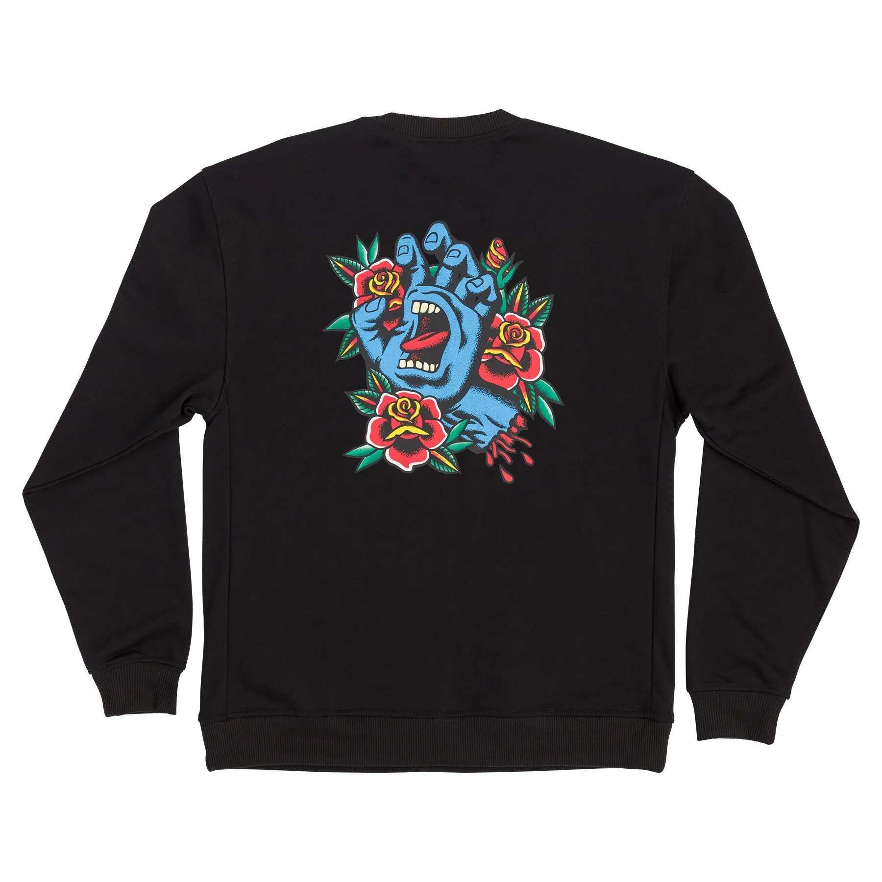 SANTA CRUZ SCREAMING FLASH CREW NECK SWEATSHIRT BLACK