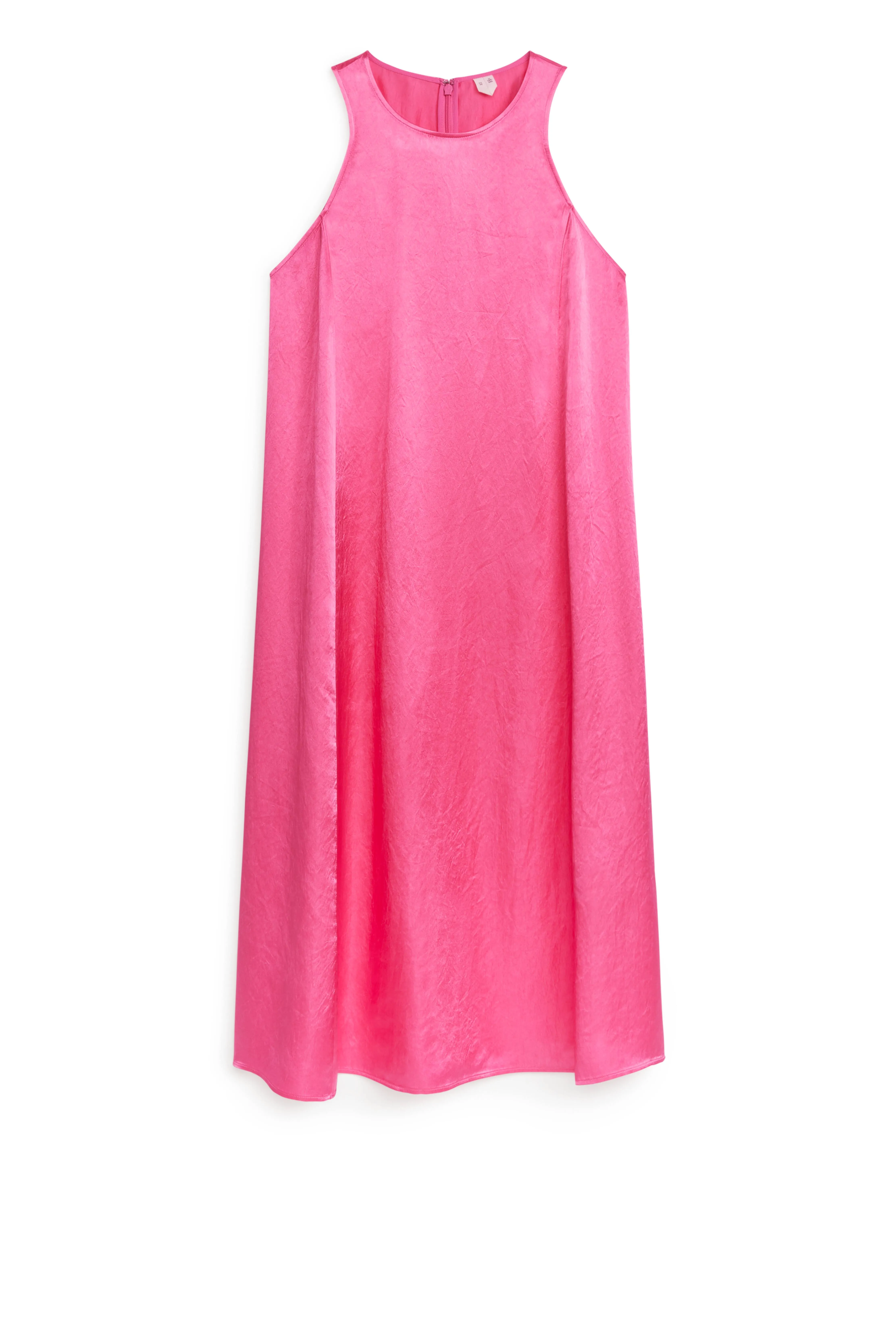 Satin Dress - Round neck - Sleeveless - Pink - Ladies | H&M GB