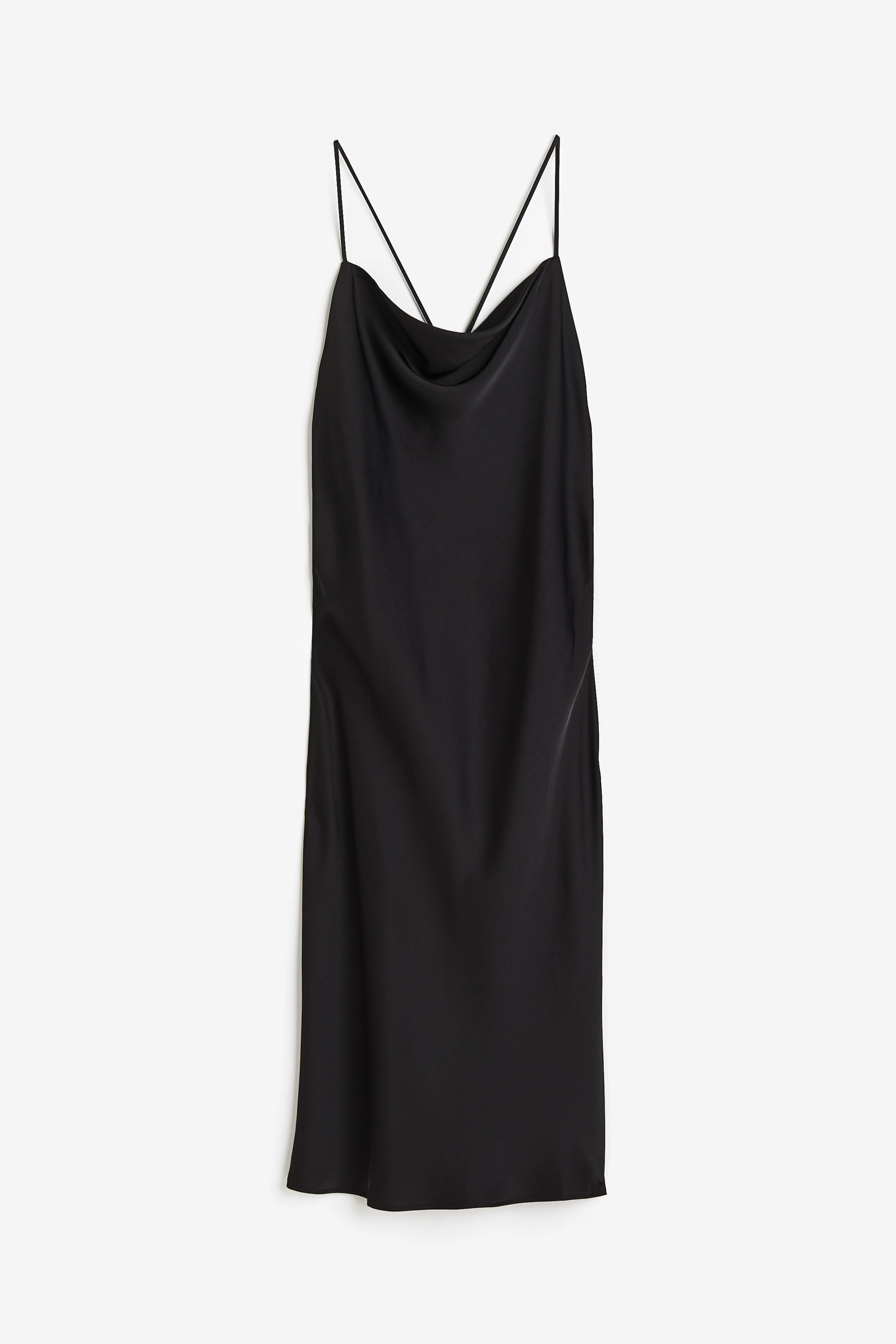 Satin nightslip - Cowl neck - Sleeveless - Black - Ladies | H&M GB