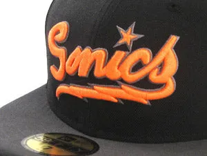 Seattle Supersonics New Era 59FIFTY Fitted Hat (BLACK STORM GREY NEON ORANGE Air Max 95)