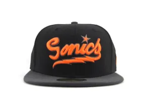 Seattle Supersonics New Era 59FIFTY Fitted Hat (BLACK STORM GREY NEON ORANGE Air Max 95)