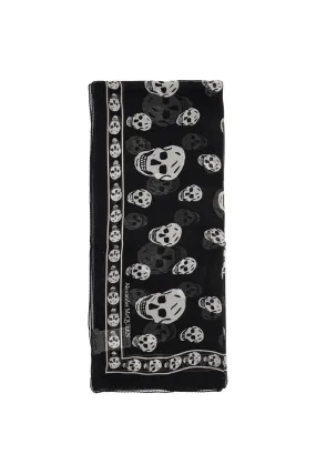 silk skull scarf 557717 3052Q BLACK