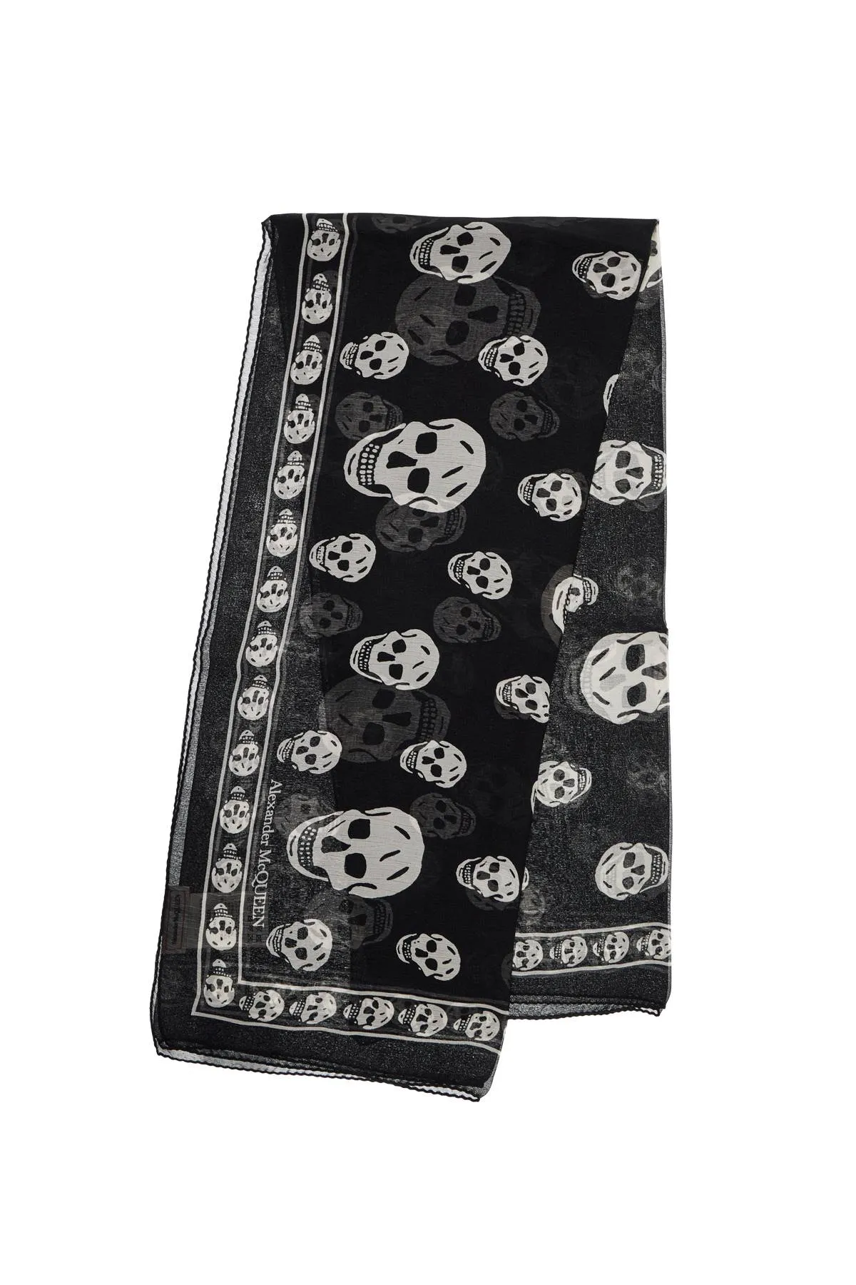 silk skull scarf 557717 3052Q BLACK