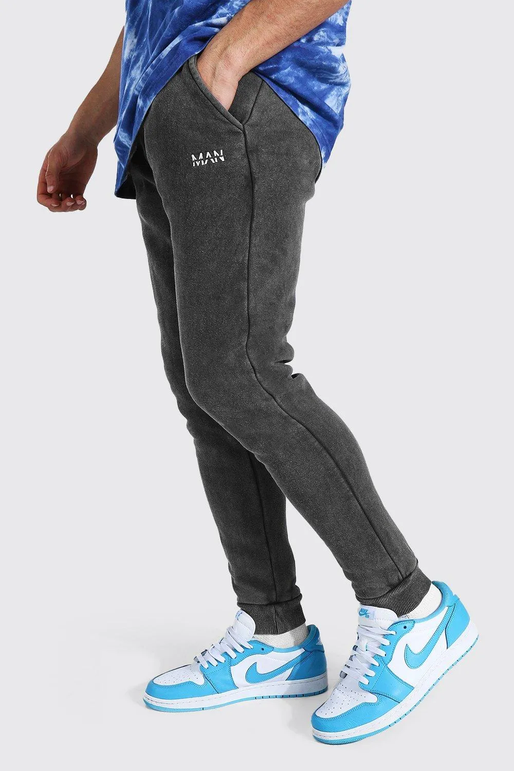 Skinny Original Man Acid Wash Jogger | boohooMAN UK