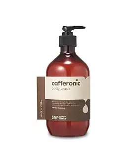 SNP Prep Cafferonic Body Wash 500ml Sensitive Skincare Moisture Hyaluronic Acid Oil Water Balance Weakly Acidic Coffee Scent