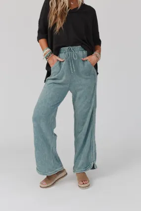 So Comfy Wide Leg Pant Full Length - Teal