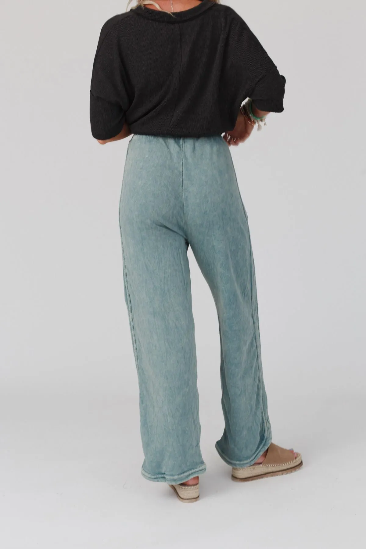 So Comfy Wide Leg Pant Full Length - Teal