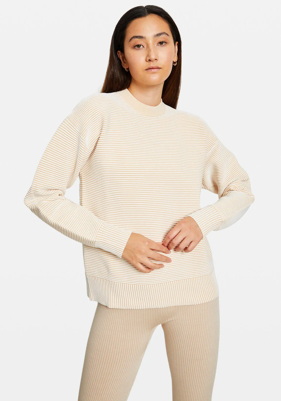 SONNY CREW NECK SWEATER CREAM/SANDSTONE