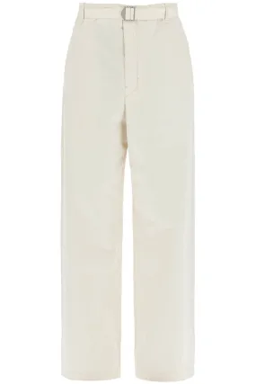 straight-cut pants with belt PA1106 LF1220 PALE ECRU