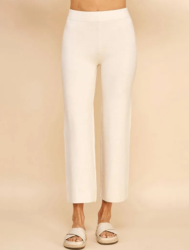 Straight Leg Sweater Pants In Cream