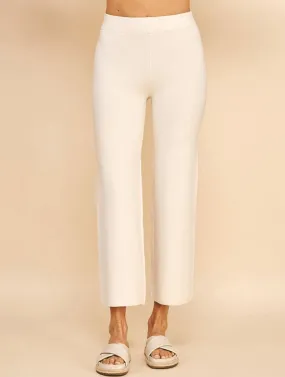 Straight Leg Sweater Pants In Cream