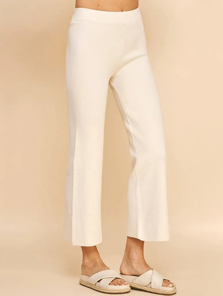 Straight Leg Sweater Pants In Cream