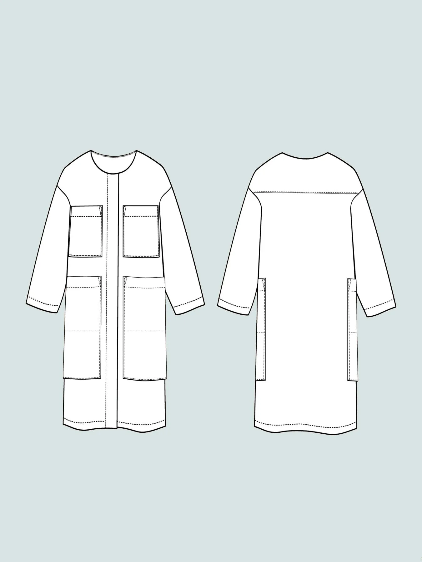 THE ASSEMBLY LINE  Lab Coat Sewing Pattern (XS - L)