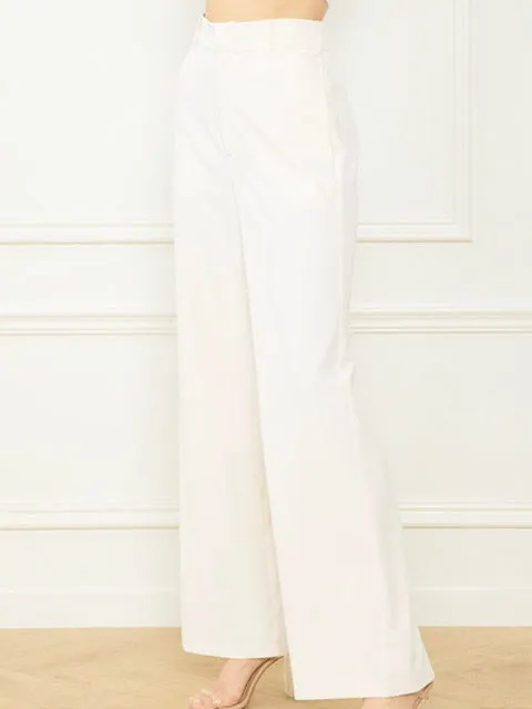 The Cassidy Wide Leg Pant in Ivory