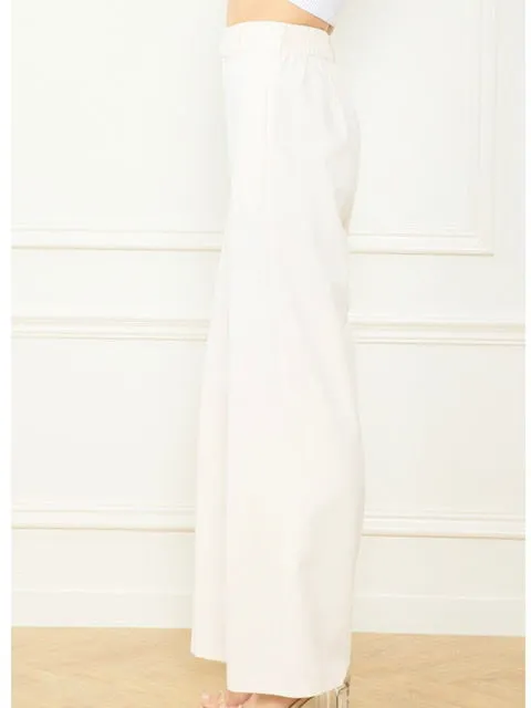 The Cassidy Wide Leg Pant in Ivory