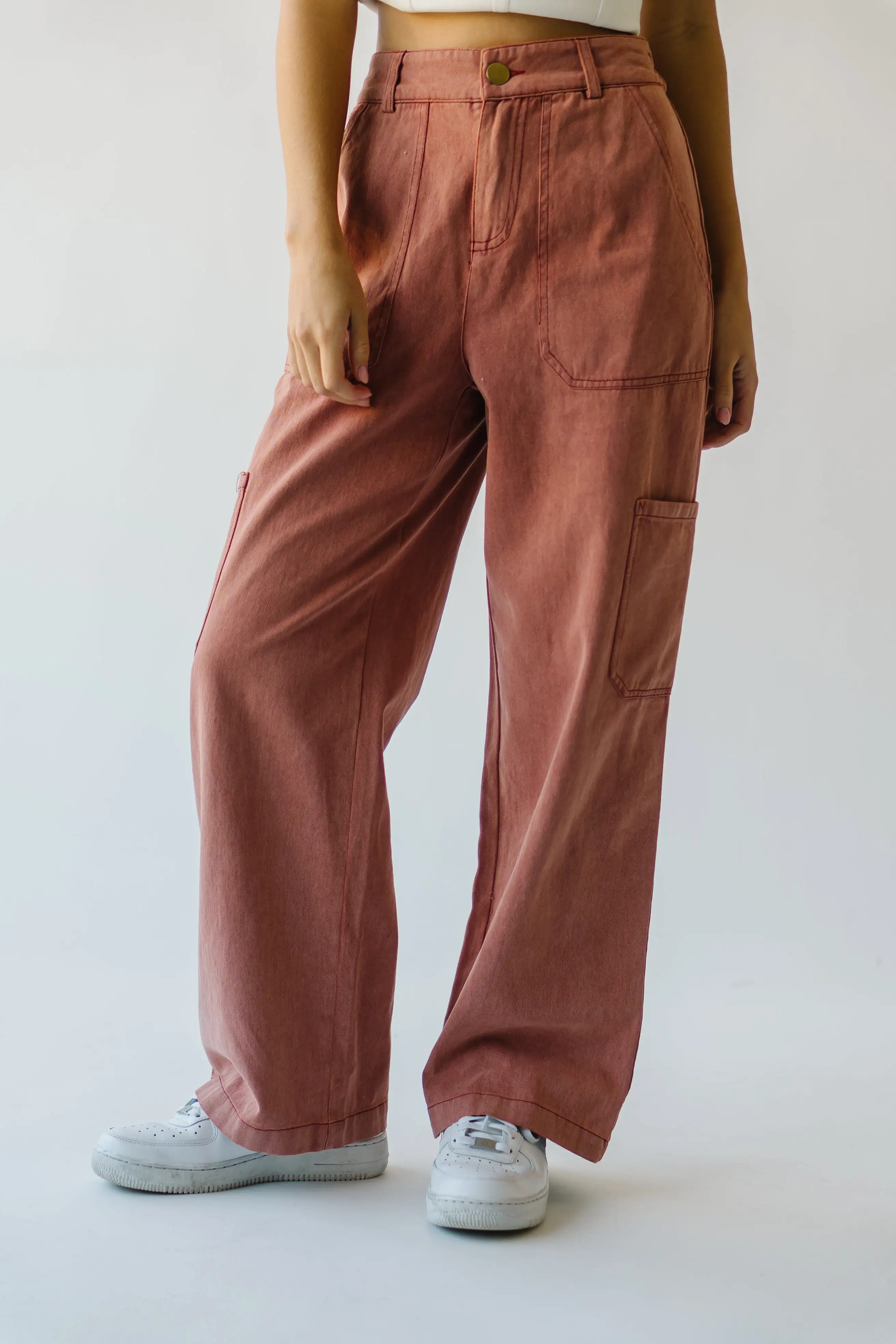 The Despain Wide Leg Pant in Washed Mauve