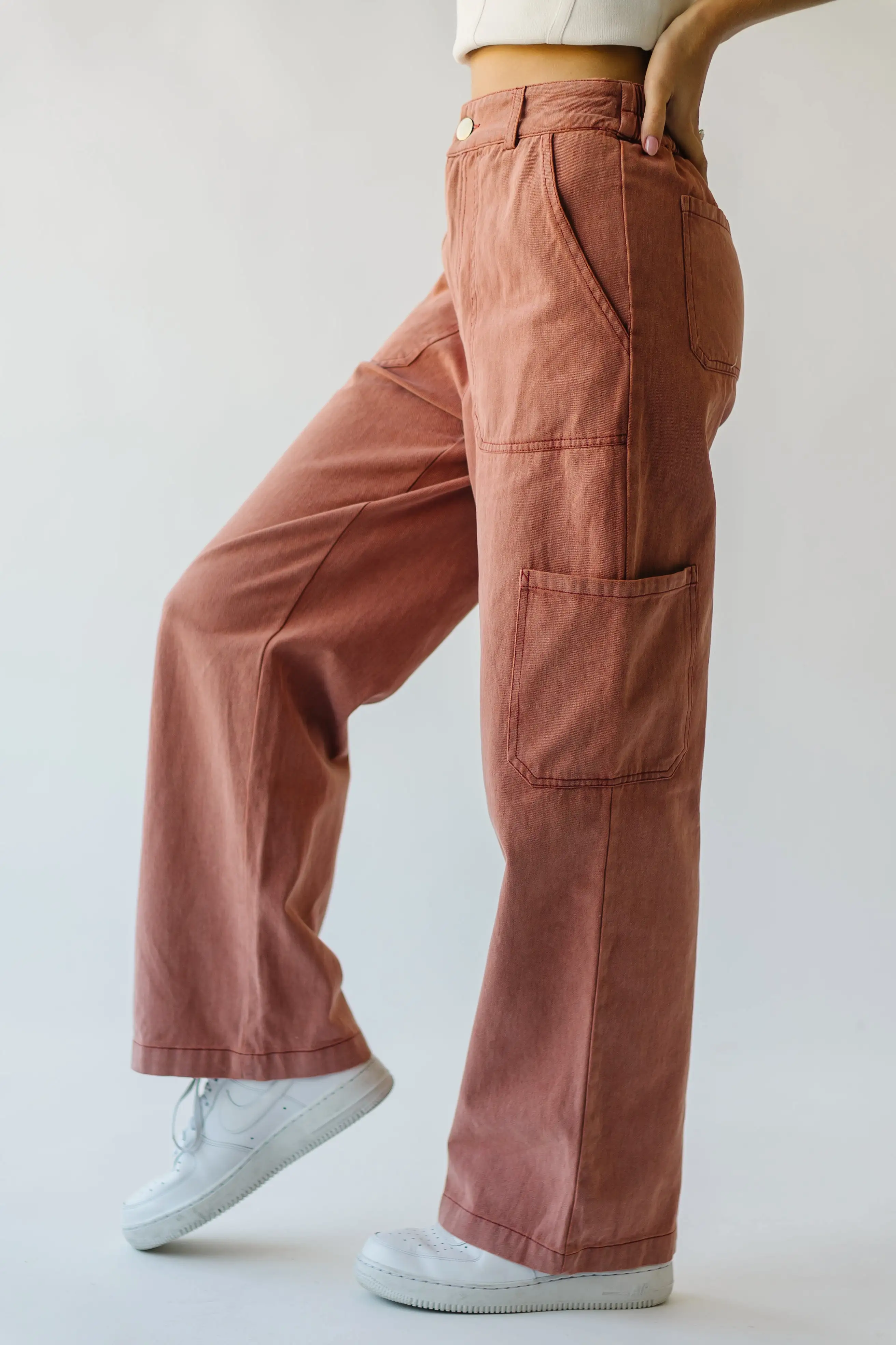 The Despain Wide Leg Pant in Washed Mauve