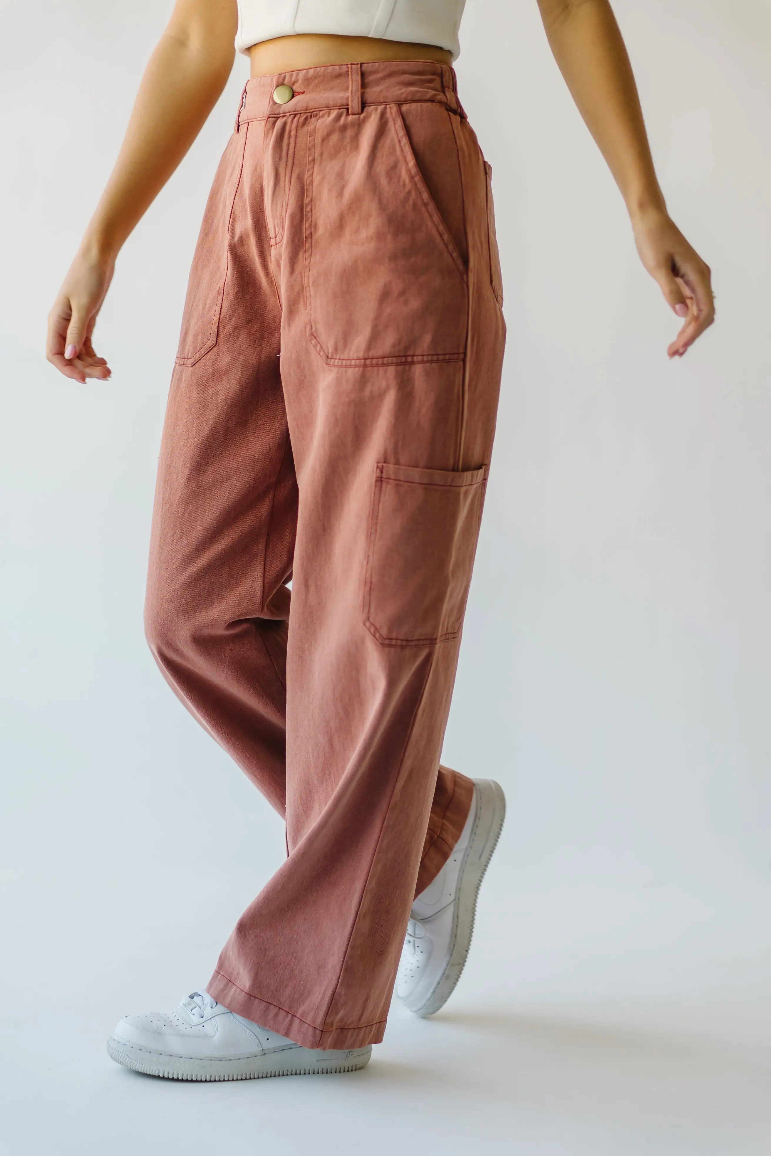 The Despain Wide Leg Pant in Washed Mauve