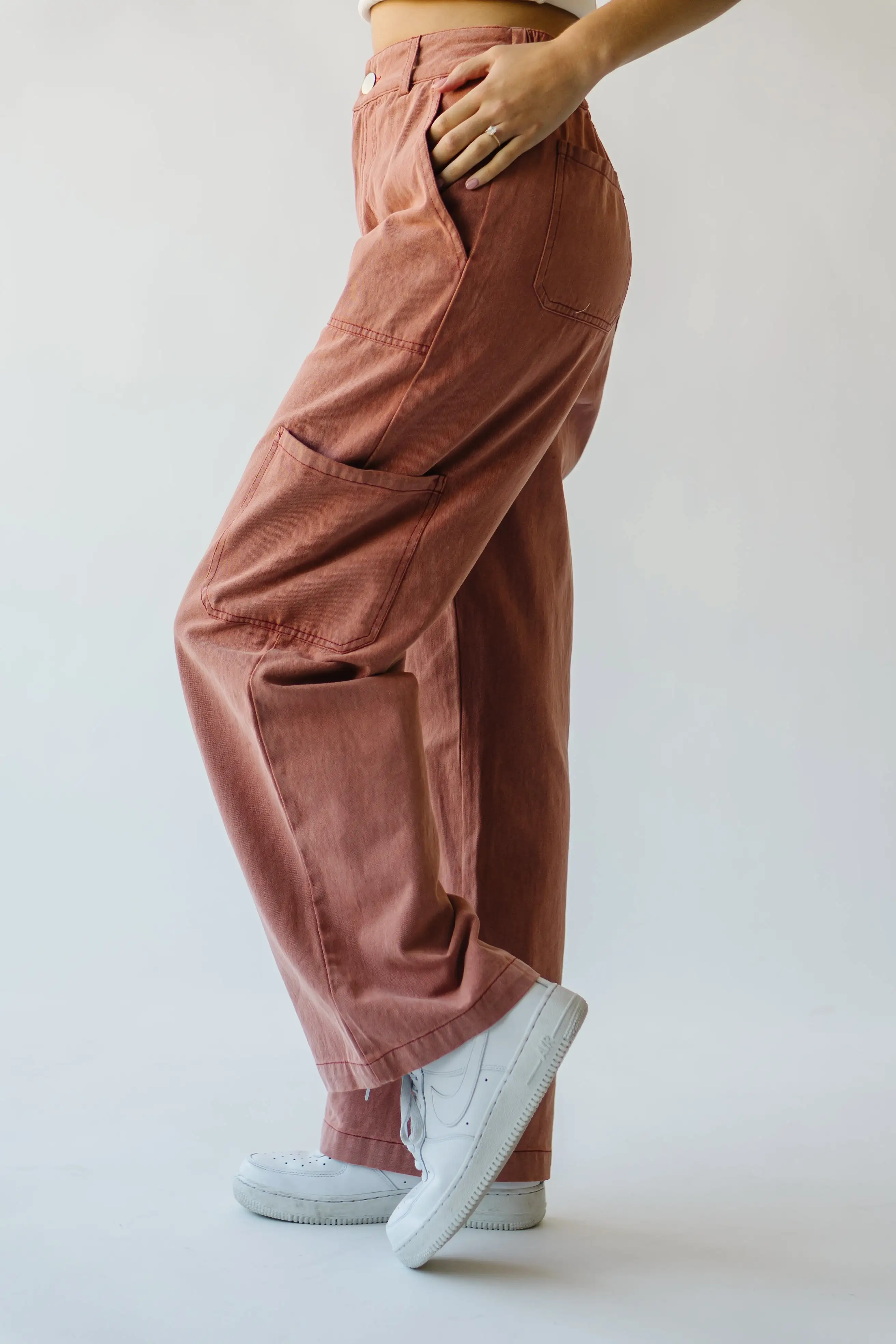 The Despain Wide Leg Pant in Washed Mauve