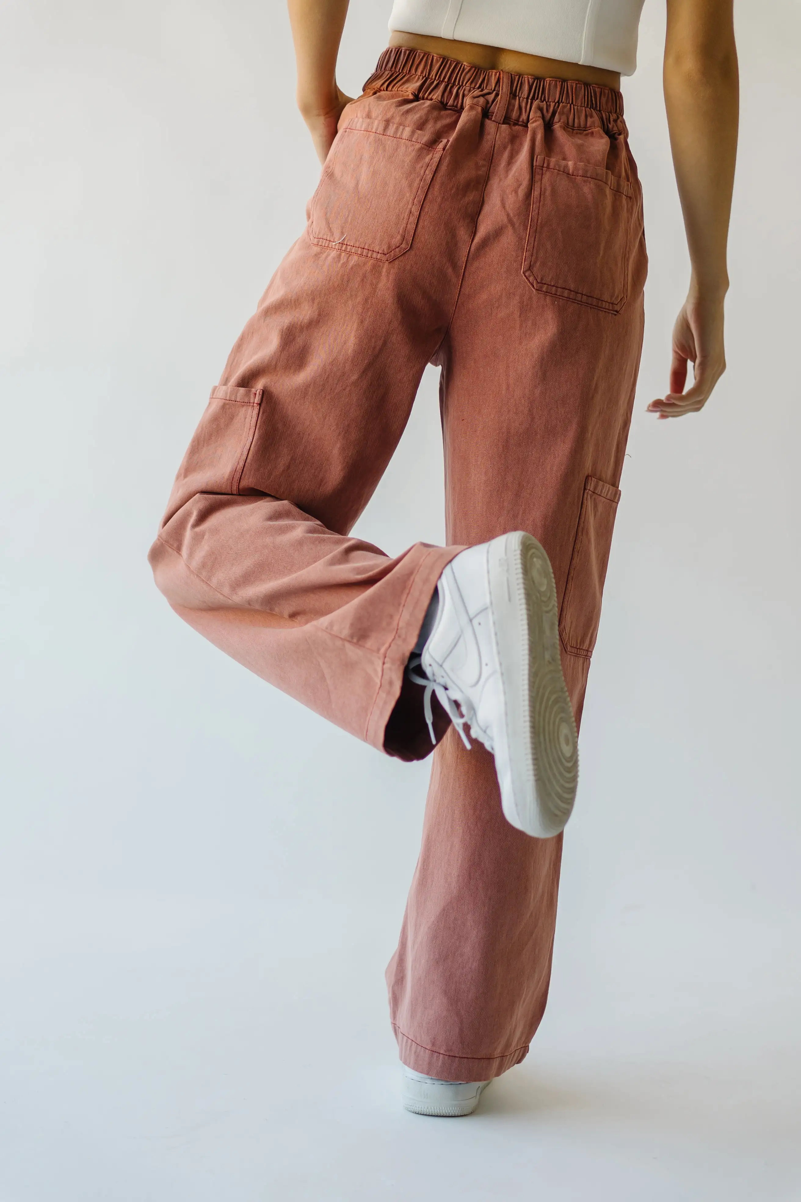 The Despain Wide Leg Pant in Washed Mauve