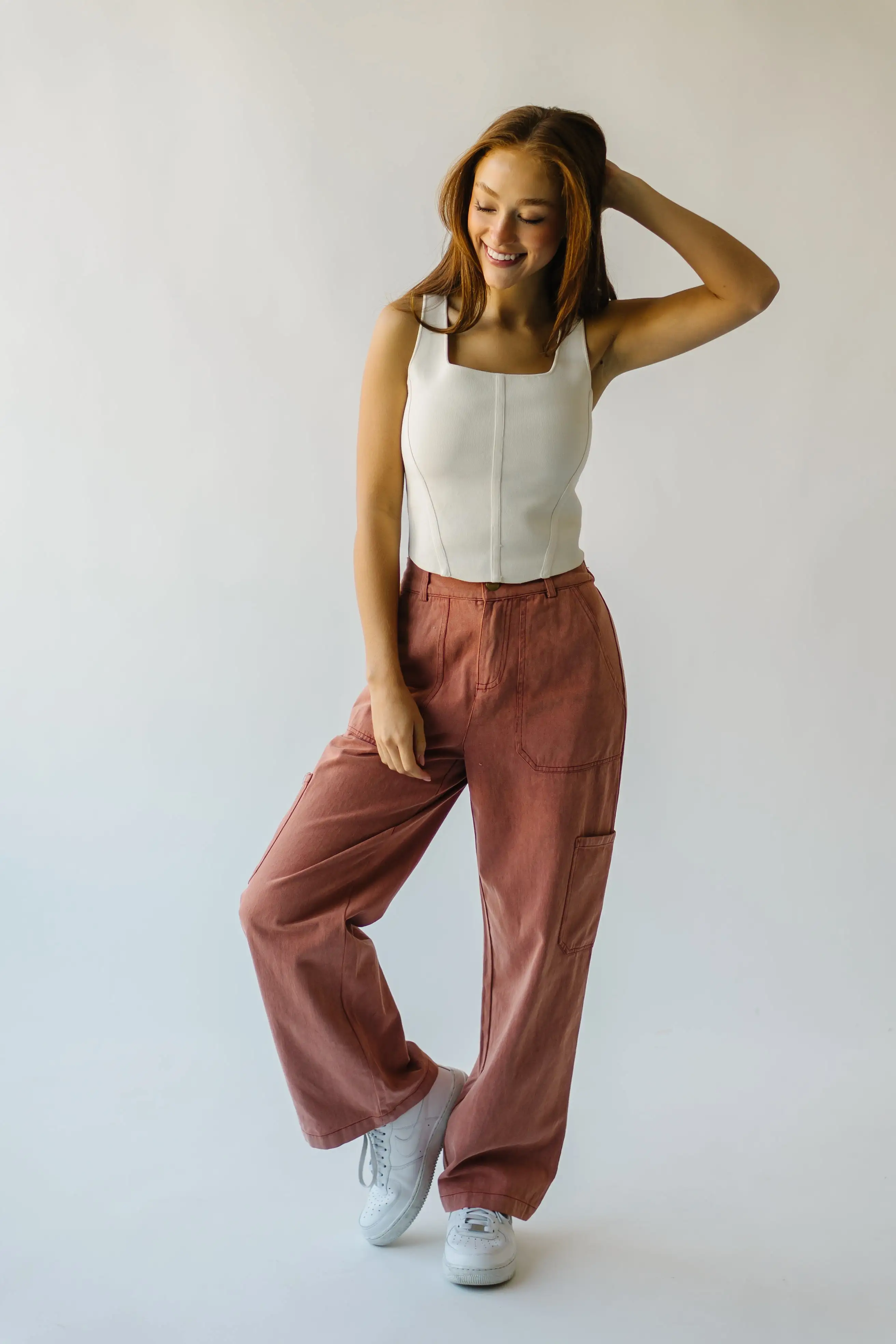 The Despain Wide Leg Pant in Washed Mauve