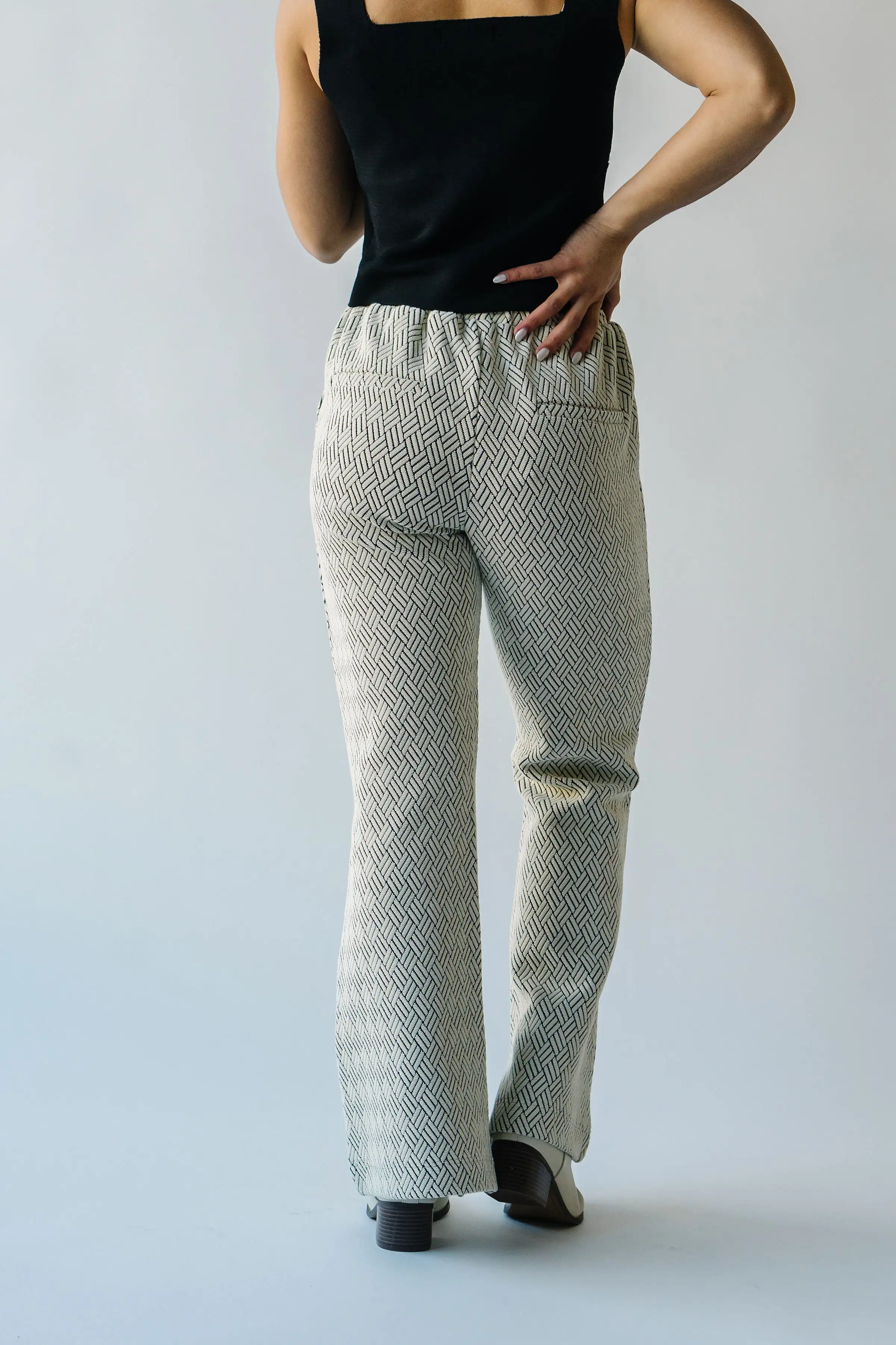 The Pugh Wide Leg Pant in Patterned Grey