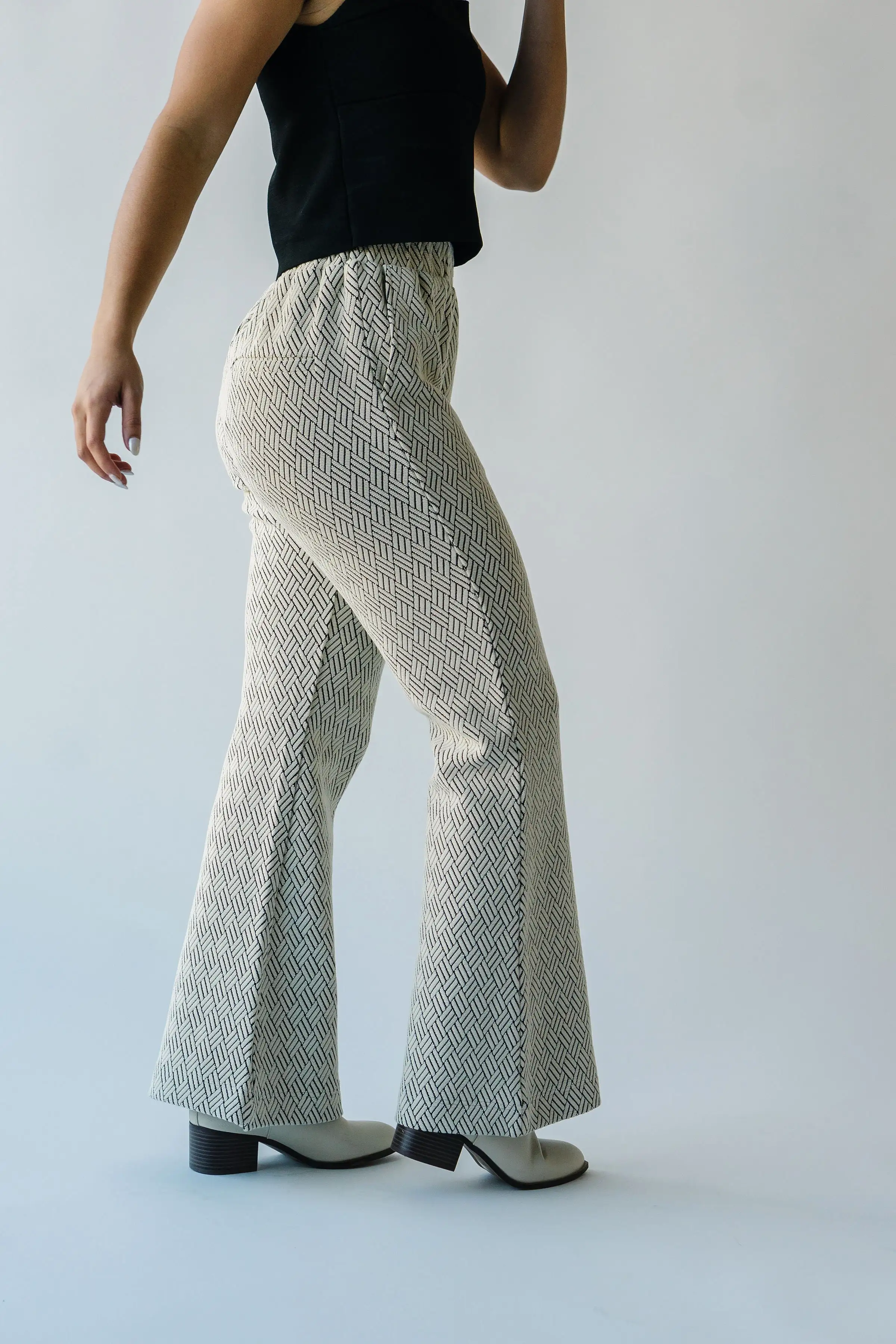 The Pugh Wide Leg Pant in Patterned Grey