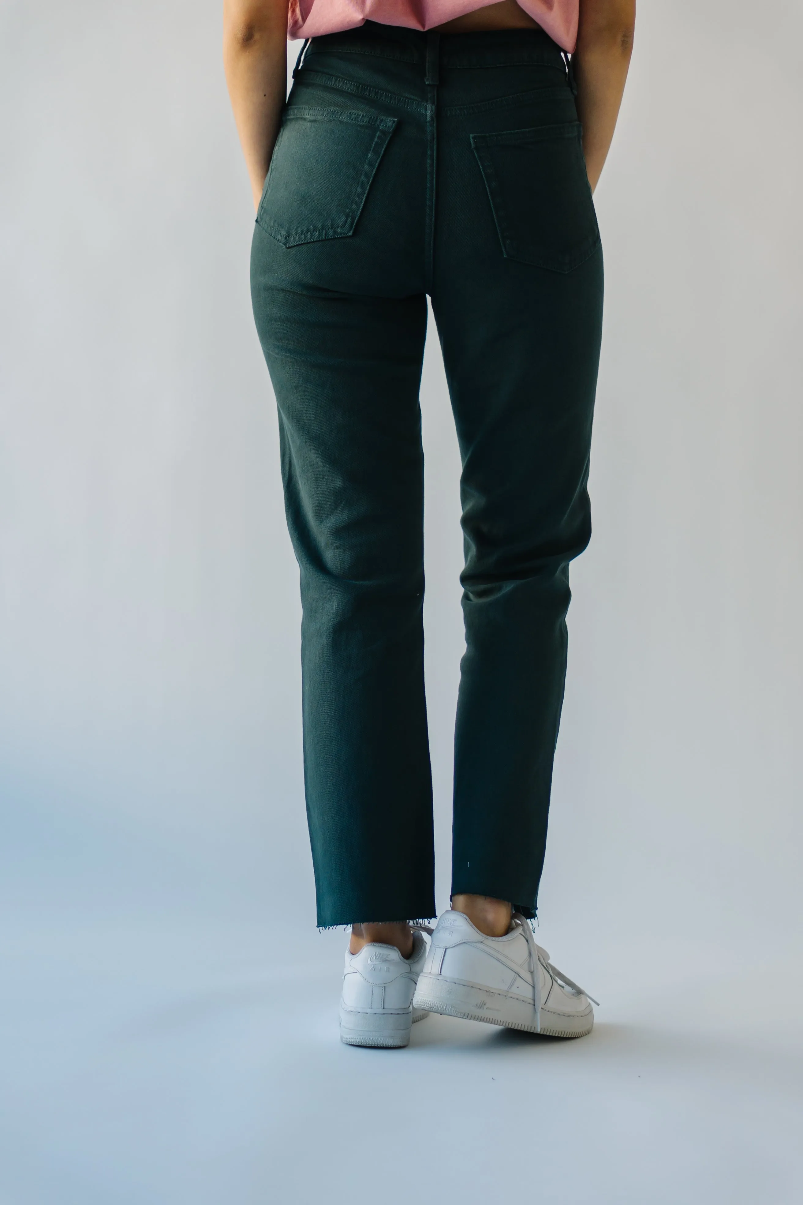 The Ranger Cut Off Straight Jean in Dark Emerald