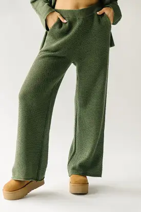 The Riker Wide Leg Sweater Pant in Olive