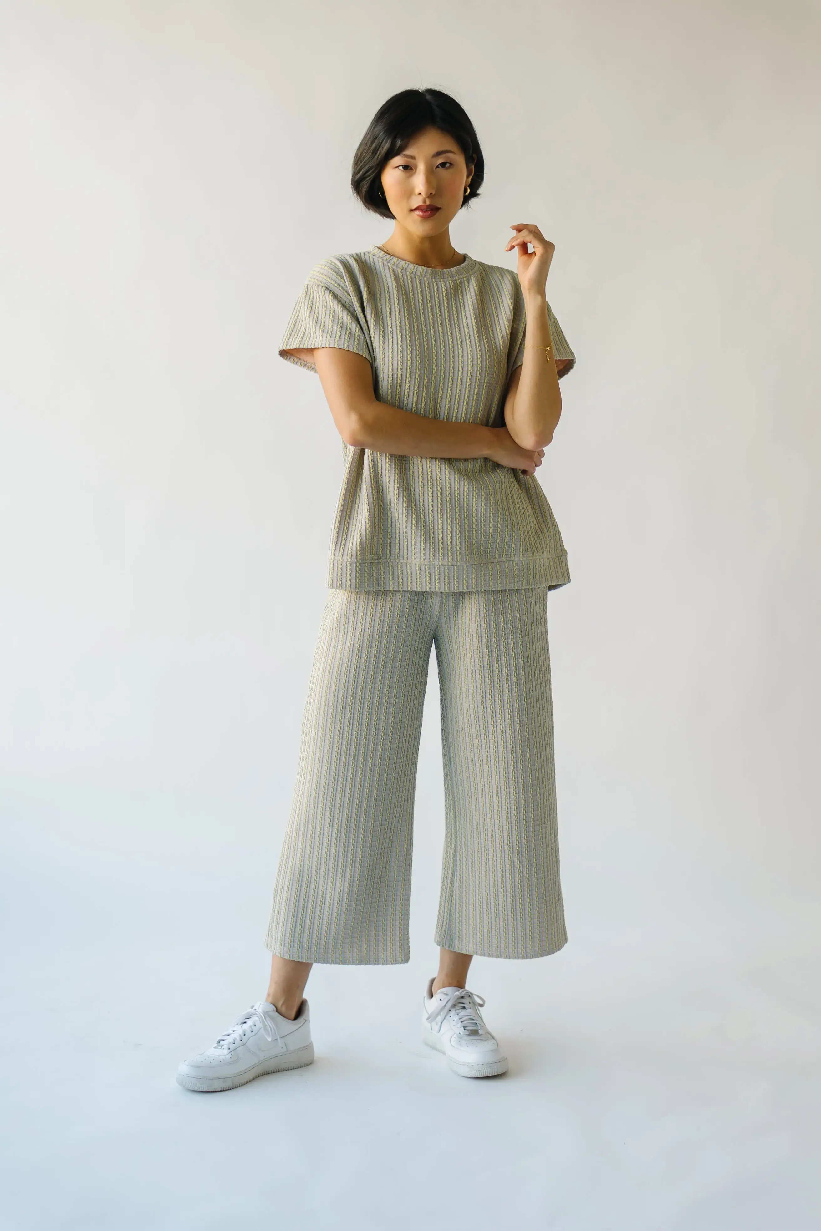 The Ronnie Woven Wide Leg Pant in Blue