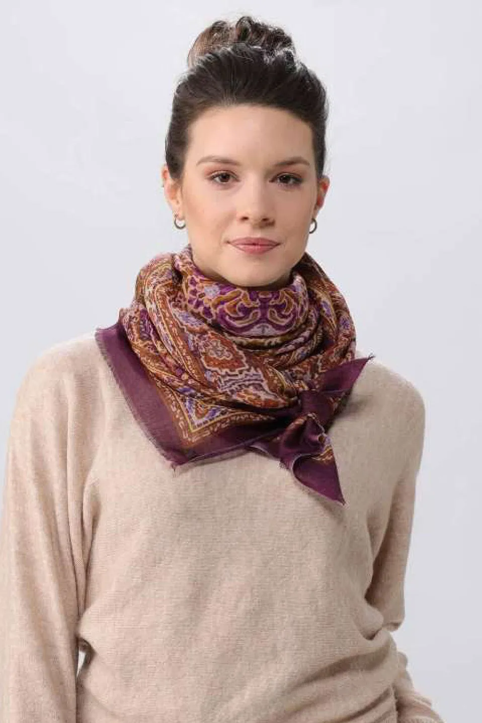 V. Fraas Tapestry Wool Square Scarf