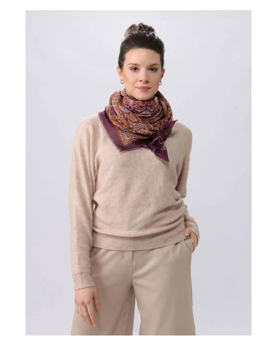 V. Fraas Tapestry Wool Square Scarf