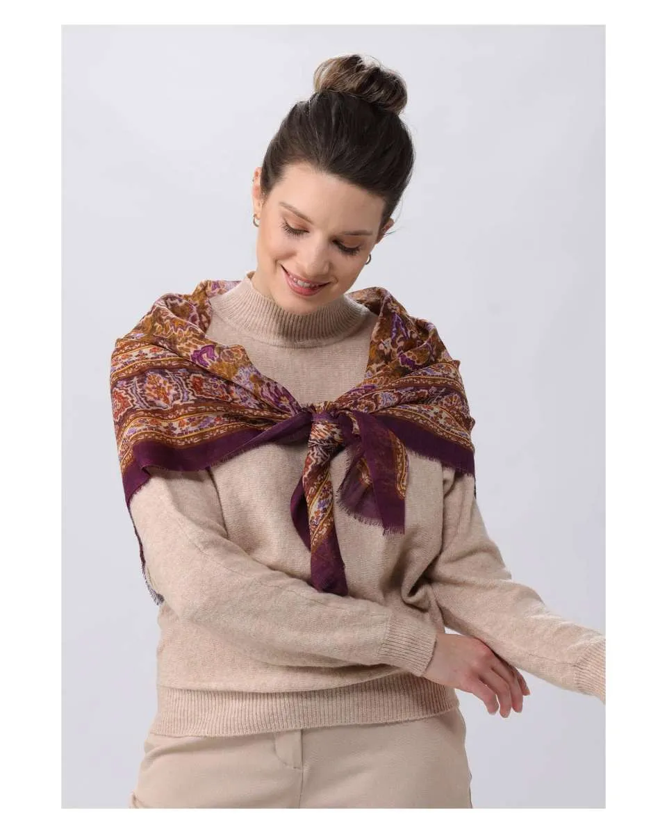 V. Fraas Tapestry Wool Square Scarf