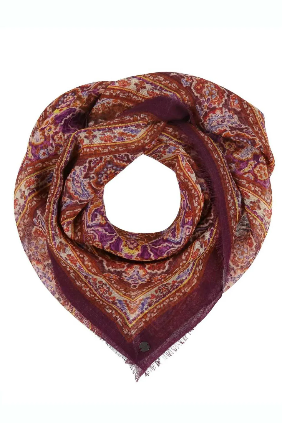 V. Fraas Tapestry Wool Square Scarf