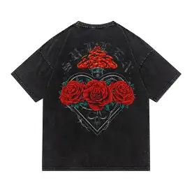 Vintage Acid Wash 3 Rose T-shirt