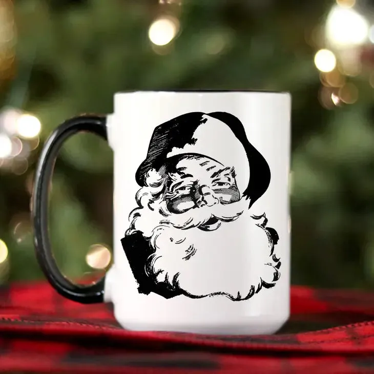 Vintage Santa Mug | Black & White