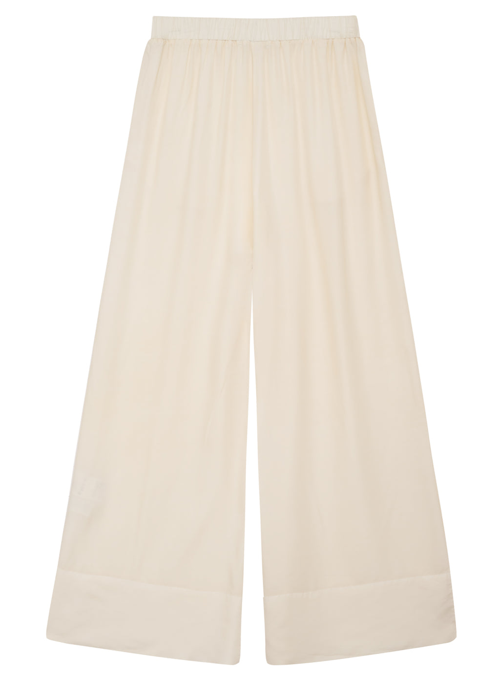 Viscose Satin Wide Leg Pant in Blanc