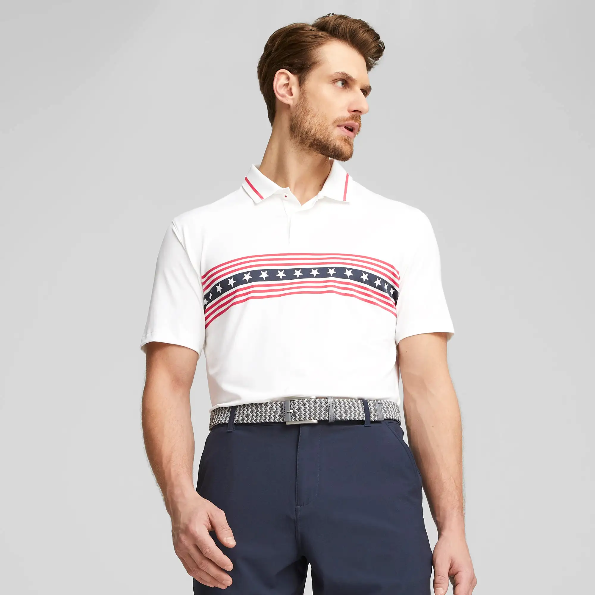 Volition Freedom Stripe Golf Polo