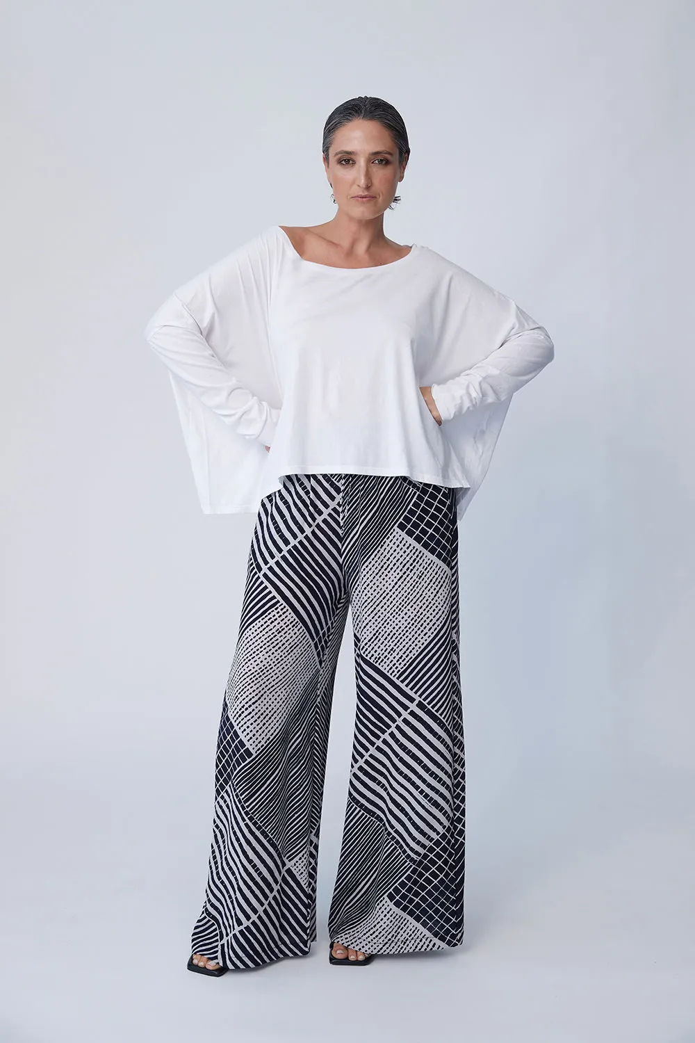 Washable Printed Silk Wide Leg Pant