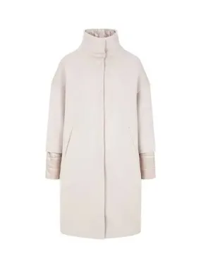 Women s Hidden Snap Button Wool Sub Zero Coat Beige 270849