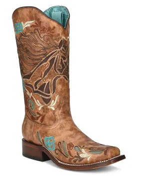 Women's Iridescent Horse Inlay Western Boots