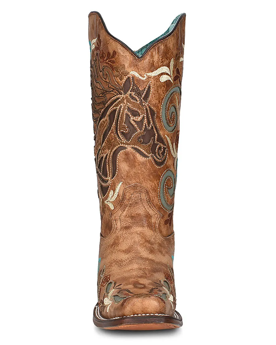 Women's Iridescent Horse Inlay Western Boots