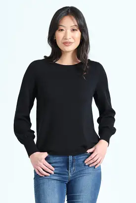 Womens Lace Sleeve Jumper - Black