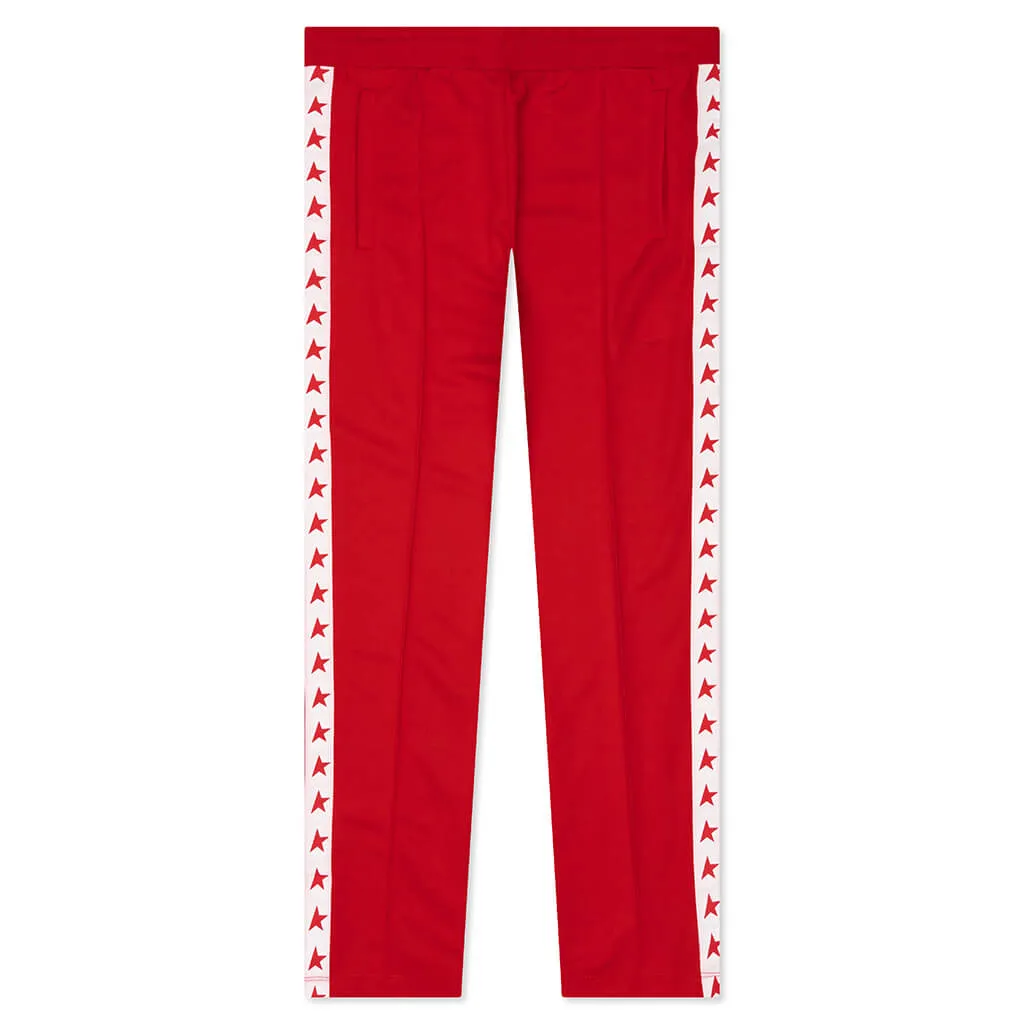 Women's Star Wide Leg Jogging Pant - Tango Red/White