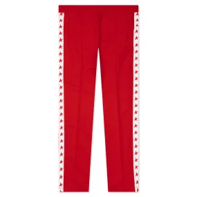 Women's Star Wide Leg Jogging Pant - Tango Red/White