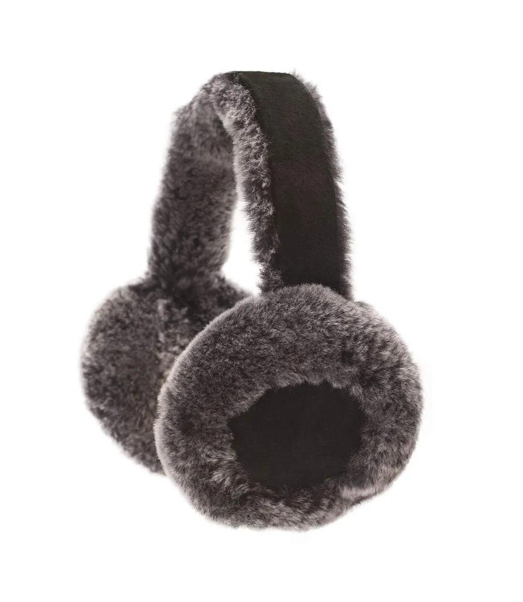 Womens/ladies luxury sheepskin earmuffs one size black/tipped Eastern Counties Leather