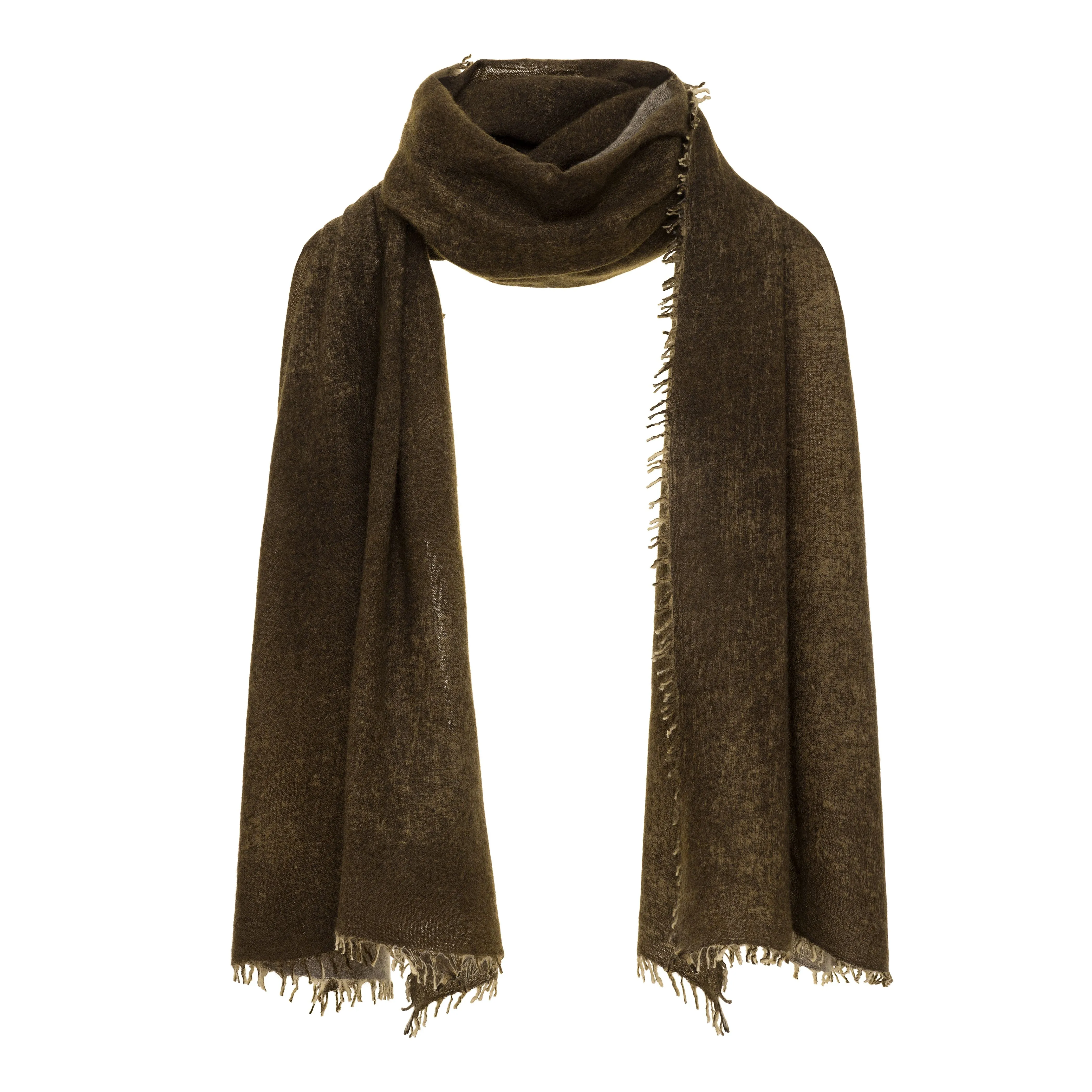 Woven Cashmere Scarf - Olive