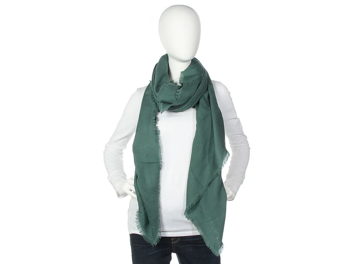 YSL Green Logo Shawl