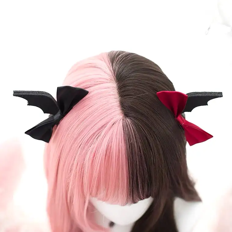 |草莓夹心| LOLITA HIME CUT BLACK PINK LONG STRAIGHT WIG BY90016